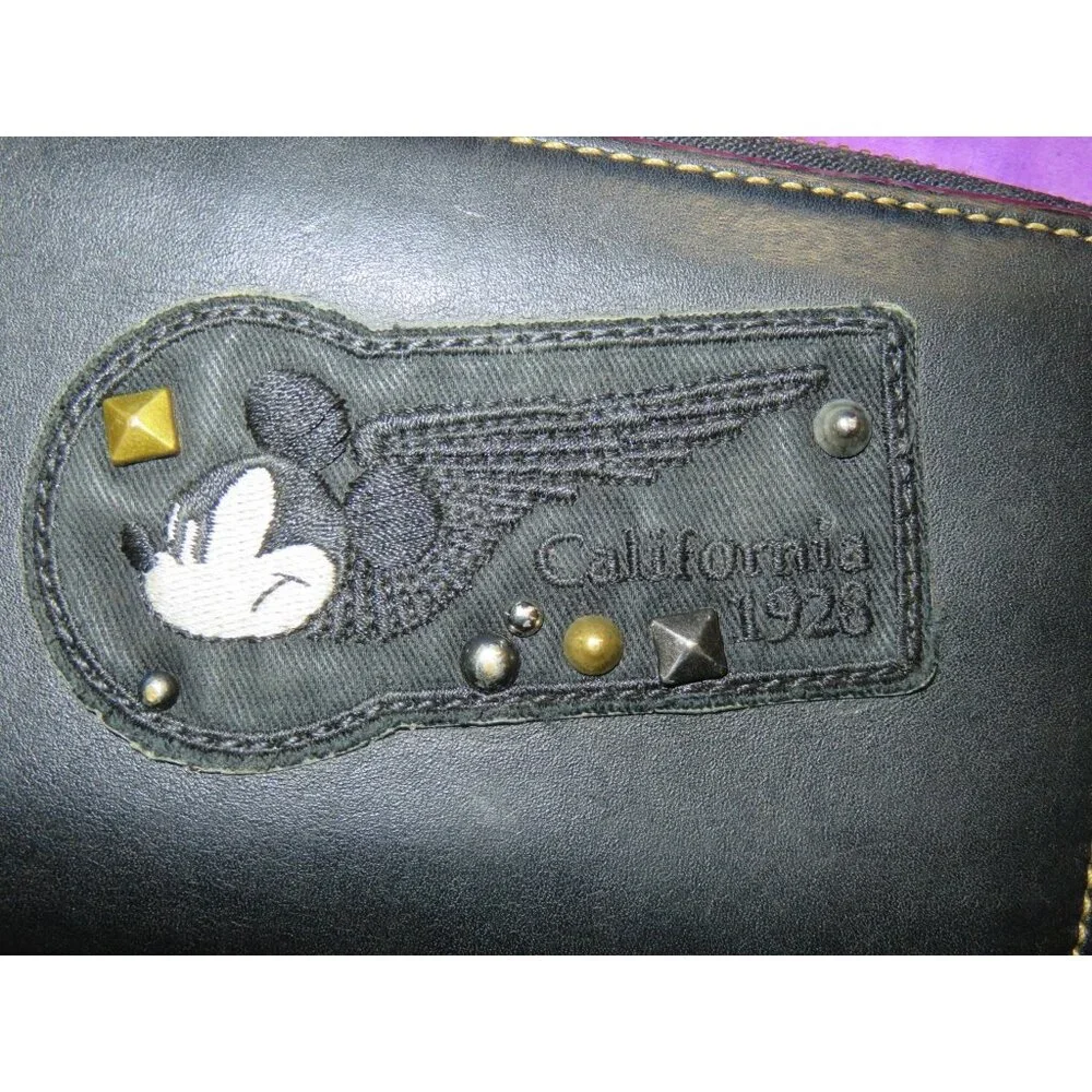 Coach X Disney Mickey Patches Limited Edition Accordion Zip Leather Wallet